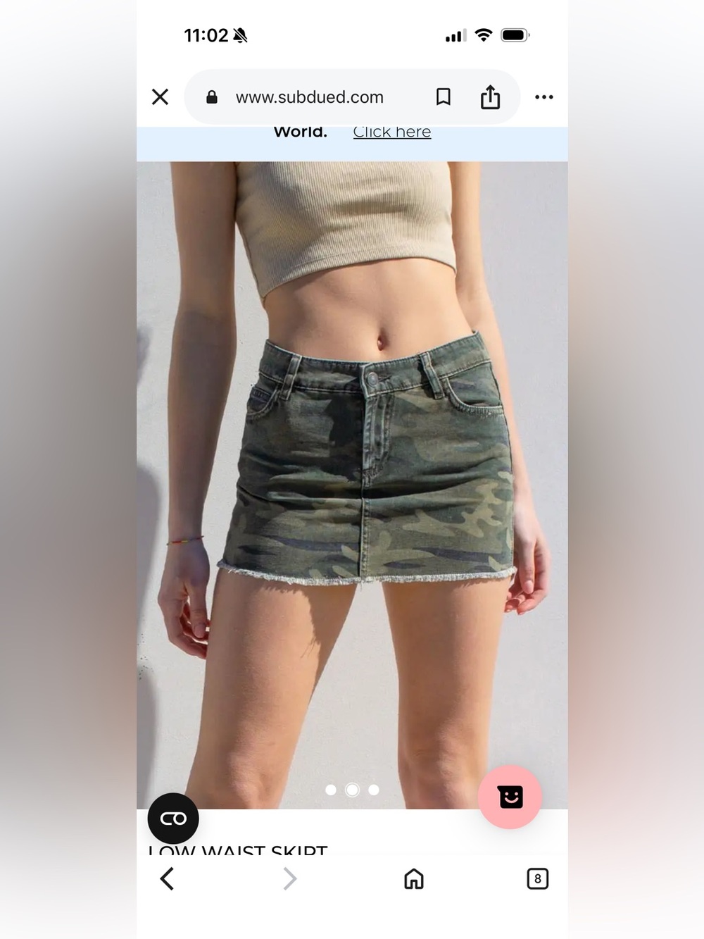 Subdued Camo Denim Mini Skirt - Green Camouflage